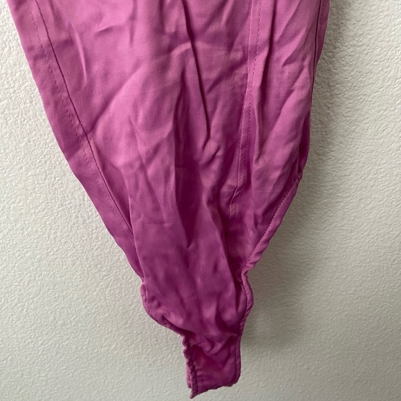 NWT ZARA  SATIN-EFFECT STRAPPY BODYSUIT Pink Size Small Ref 4661/480 - Picture 6 of 14